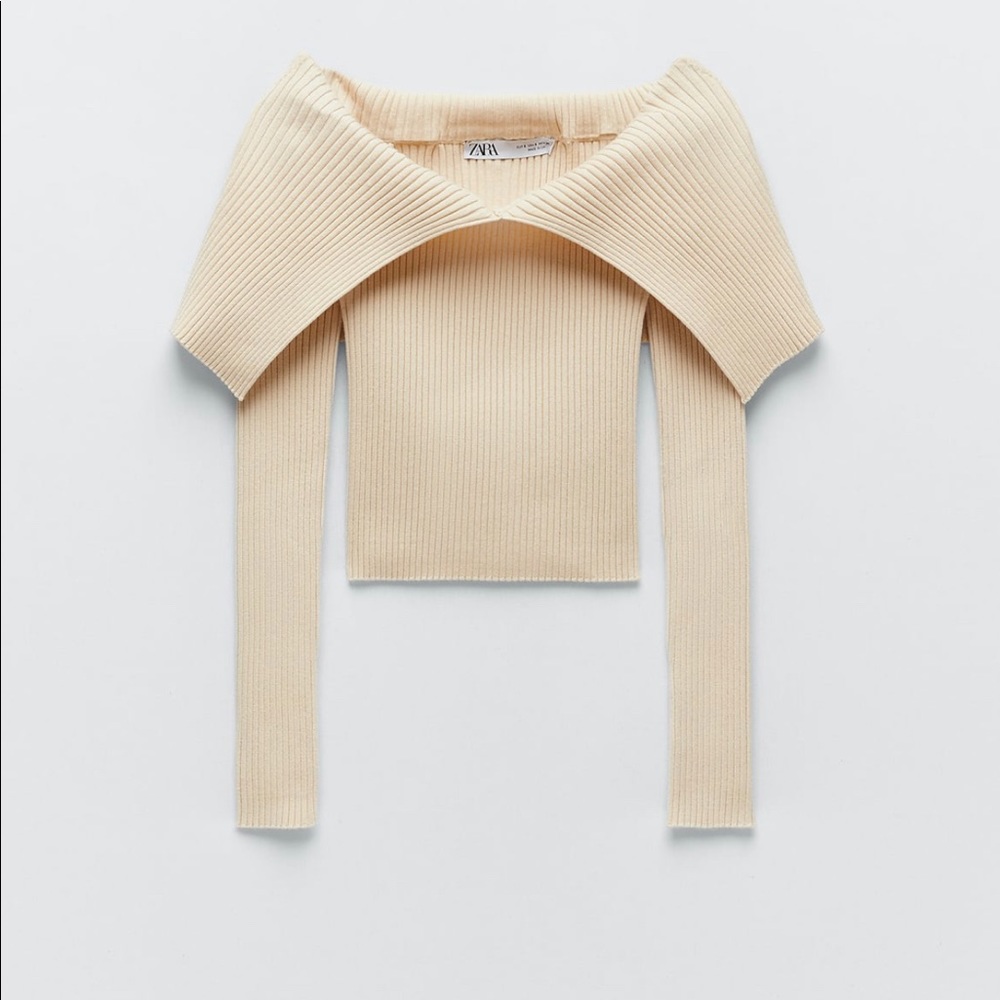BLOGGERS FAV ZARA OFF SHOULDER FITTED KNIT TOP - Picture 15 of 16